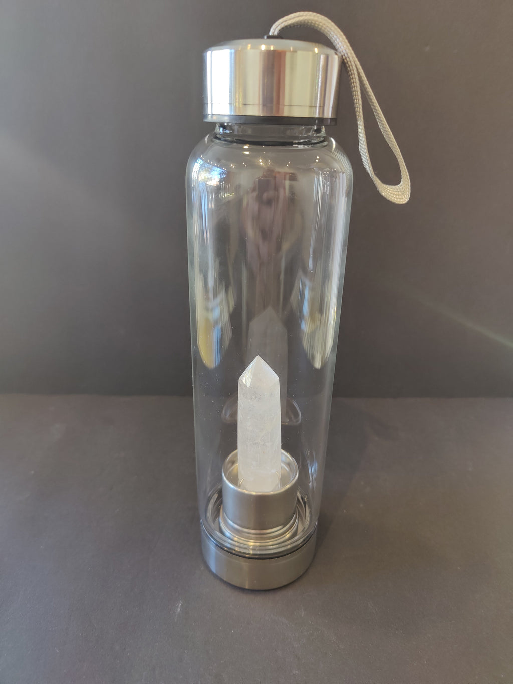 Crystal Infused Stainless Steel & Glass 16oz Water Bottle with Insulation Sleeve