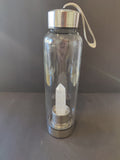 Crystal Infused Stainless Steel & Glass 16oz Water Bottle with Insulation Sleeve