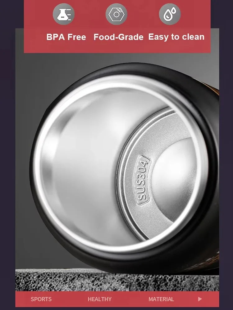 304 Stainless Steel Thermal Mug – Portable Vacuum Insulated Tumbler for Hot & Cold Drinks, Sports Water Bottle with Straw