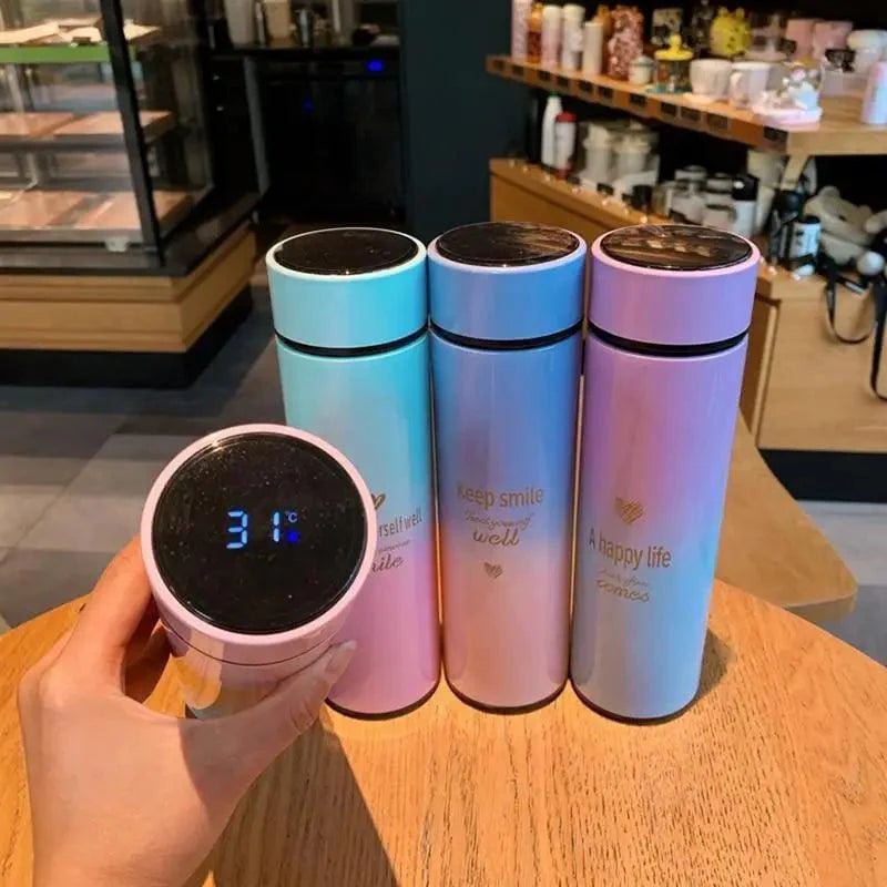 500ML Smart Thermos Water Bottle Led Digital Temperature Display Stainless Steel Coffee Thermal Mugs Intelligent Insulation Cups